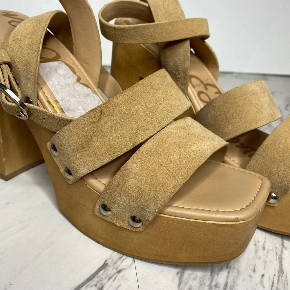 Sam Edelman Rosalind Tan Platform Heeled Sandal 9.5